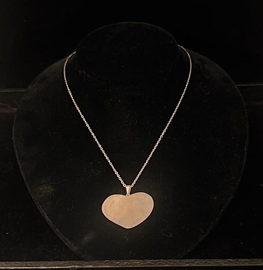 Heart Shape Rose Quartz Necklace